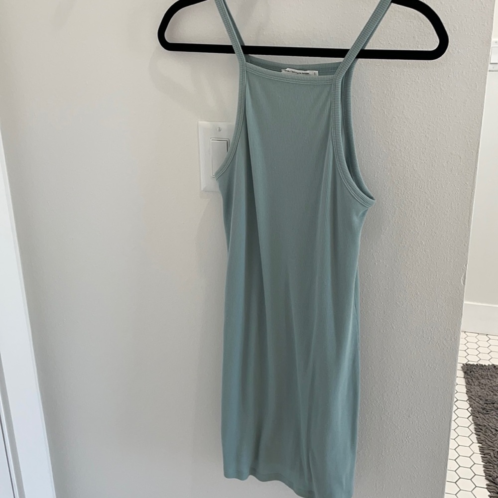 Ribbed Light Blue Dress